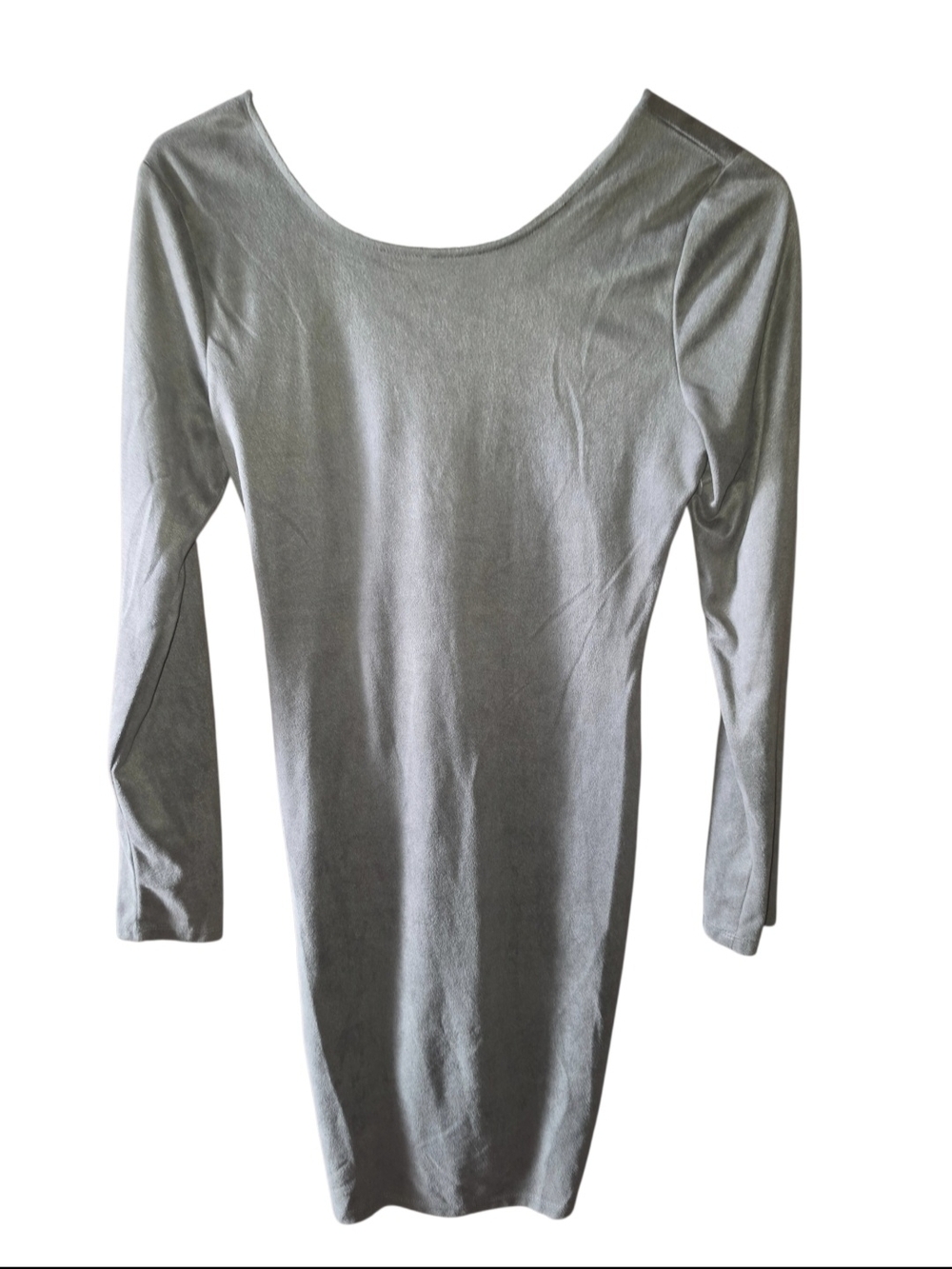 4/8/125.FAVLUX Womens Light Gray Long Sleeve Bodycon Dress